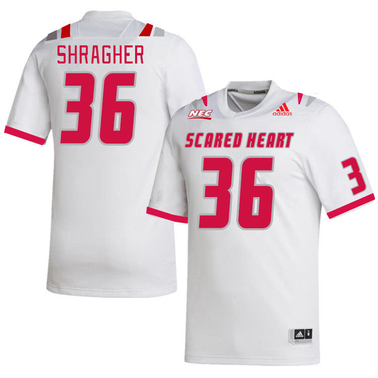 Men-Youth #36 Jason Shragher Scared Heart Pioneers 2023 College Football Jerseys Stitched-White